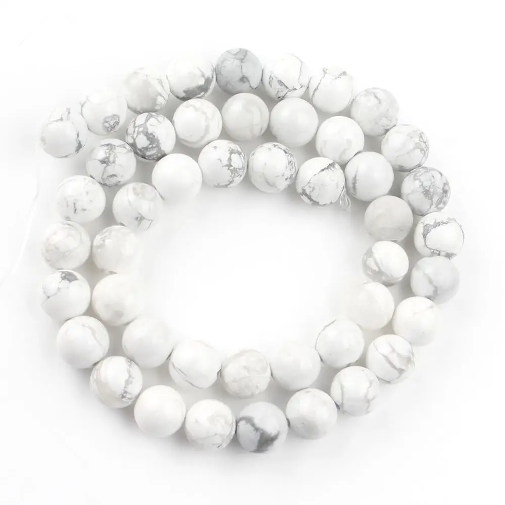 Натуральный камень бисер белый говлита Truquoises Круглые бусины для изготовления