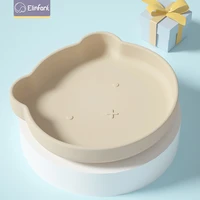 elinfant children silicone dinner plate snack tray with suction cup anti drop one piece dinner plate