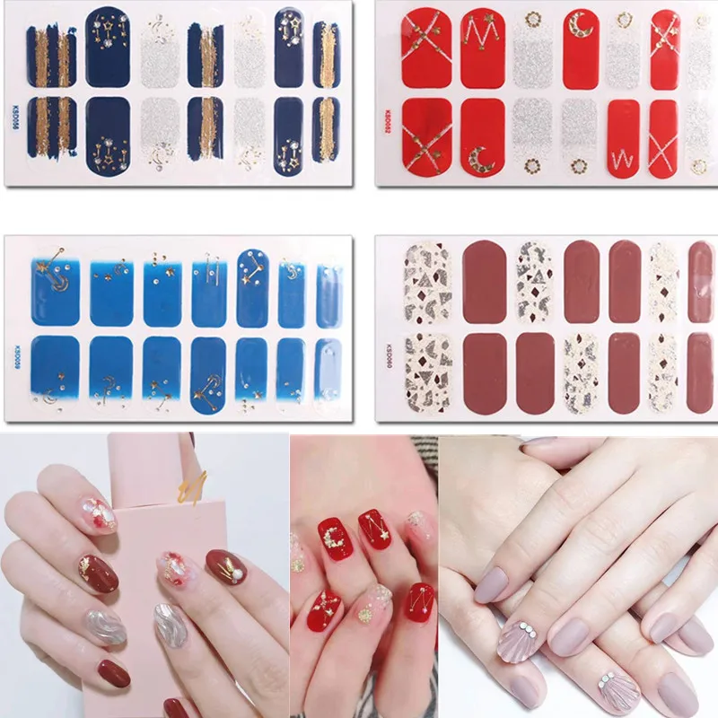 Красный лак для ногтей с эффектом кошачий глаз стикер клей Обертывания Полное