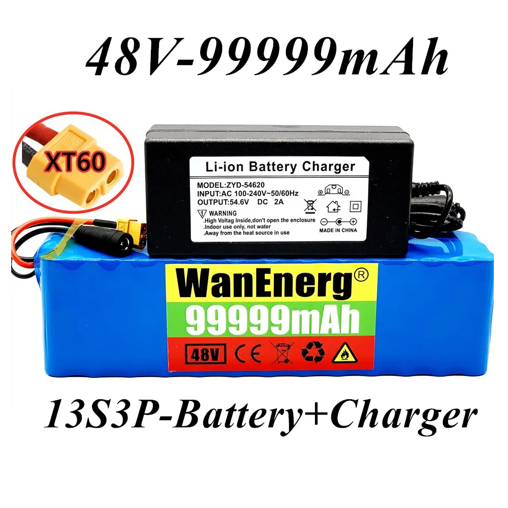 

100% Original 48v lithiumion battery 48v 99.999Ah 1000w 13S3P Lithium ion Battery Pack For Electric bicycle Scooter with BMS