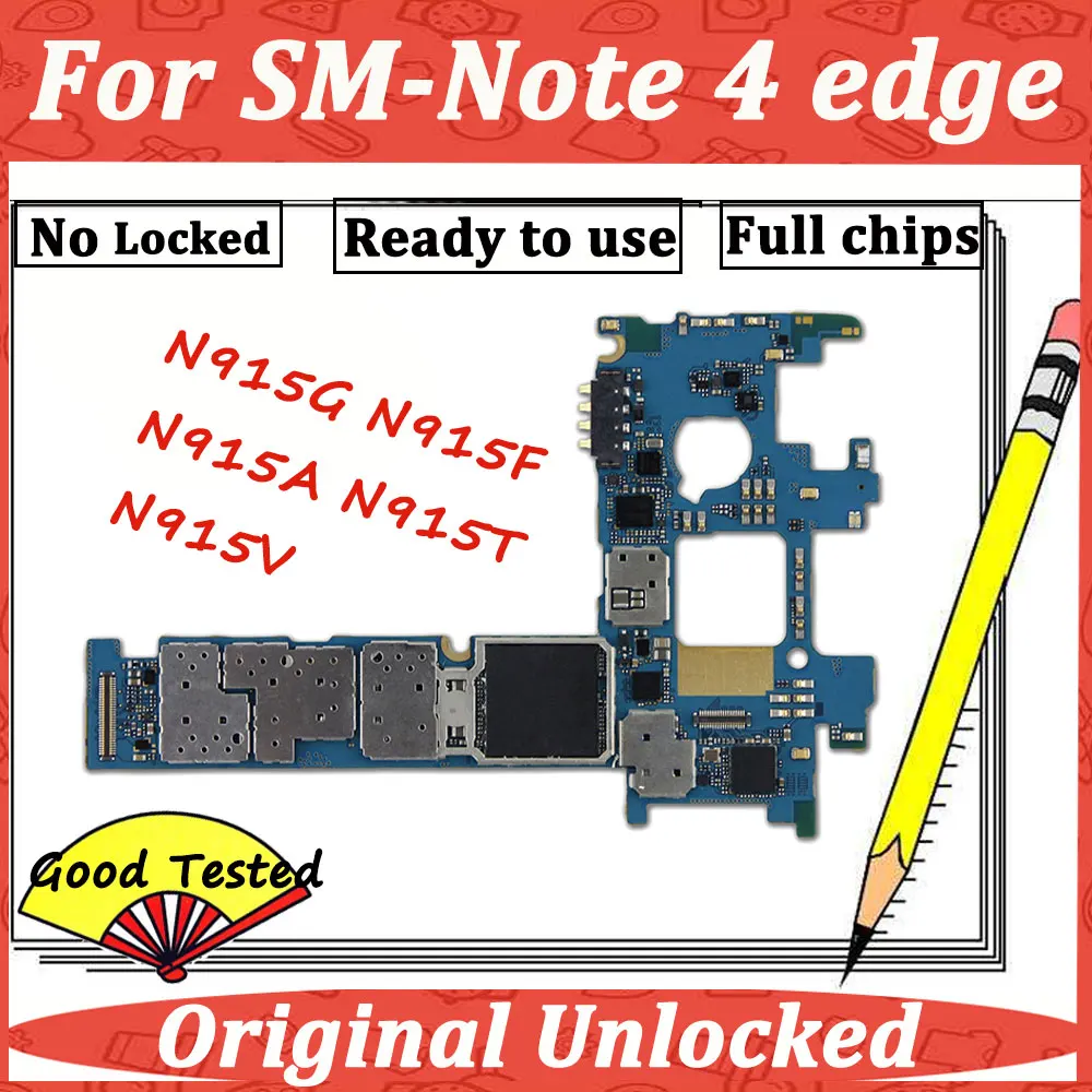 Оригинальная материнская плата для samsung Note 4 edge N915F N915G N915A N915T N915V разблокированная материнская плата Full Chpis материнская плата Android OS