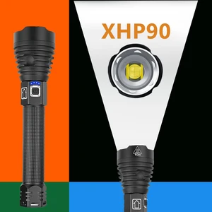 Самый мощный светодиодный фонарик XHP70 с зарядкой от USB, масштабируемый фонарик XHP50, ручная лампа, фонарик с аккумулятором 26650 18650