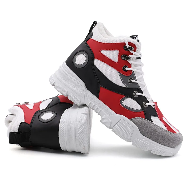 Мужские рабочие защитные ботинки LIN KING зимняя обувь с мехом светящиеся кроссовки