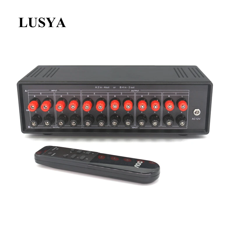 

Lusya 4 Input 2 Output/2 Input 4 Output Lossless Audio Signal Switcher Switch Splitter Selector With Remote Control T0592