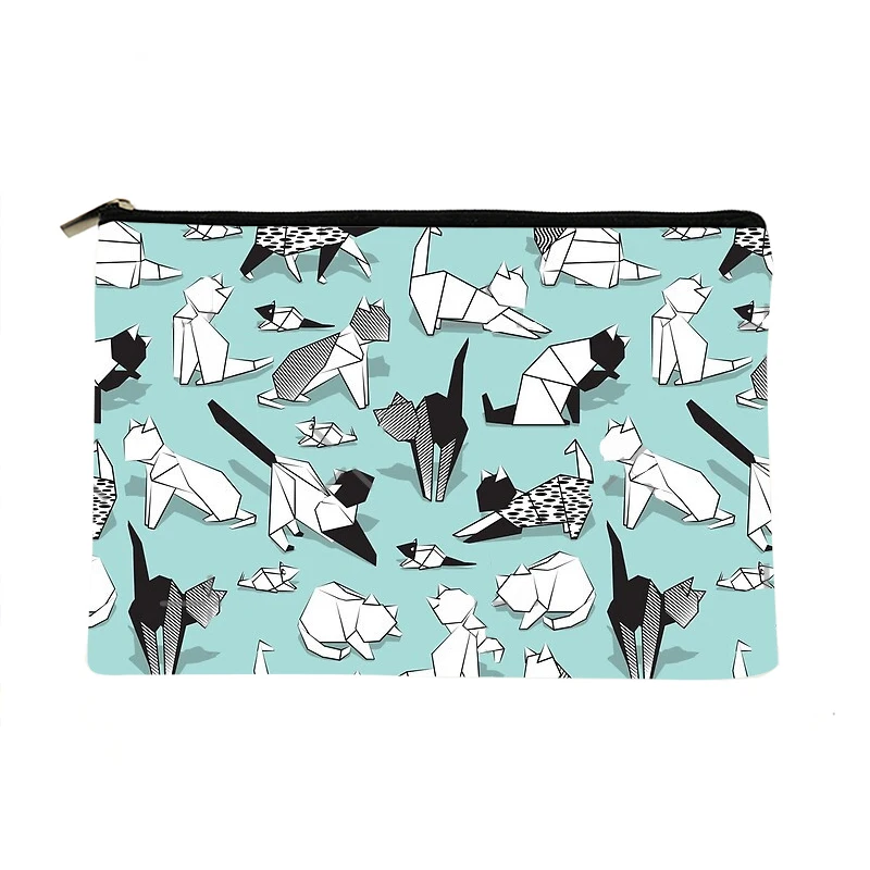 

Women Origami kitten Printed Make up bag Fashion Women Cosmetics Organizer Bag for Travel Colorful Storage Bag for Lady Bag