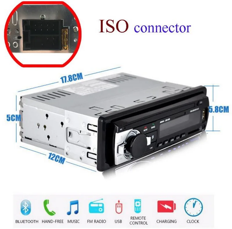 In Dash 12 в 1 din Авто Радио bluetooth MP3 плеер Автомобильный Аудио Стерео FM USB AUX SD MMC порт