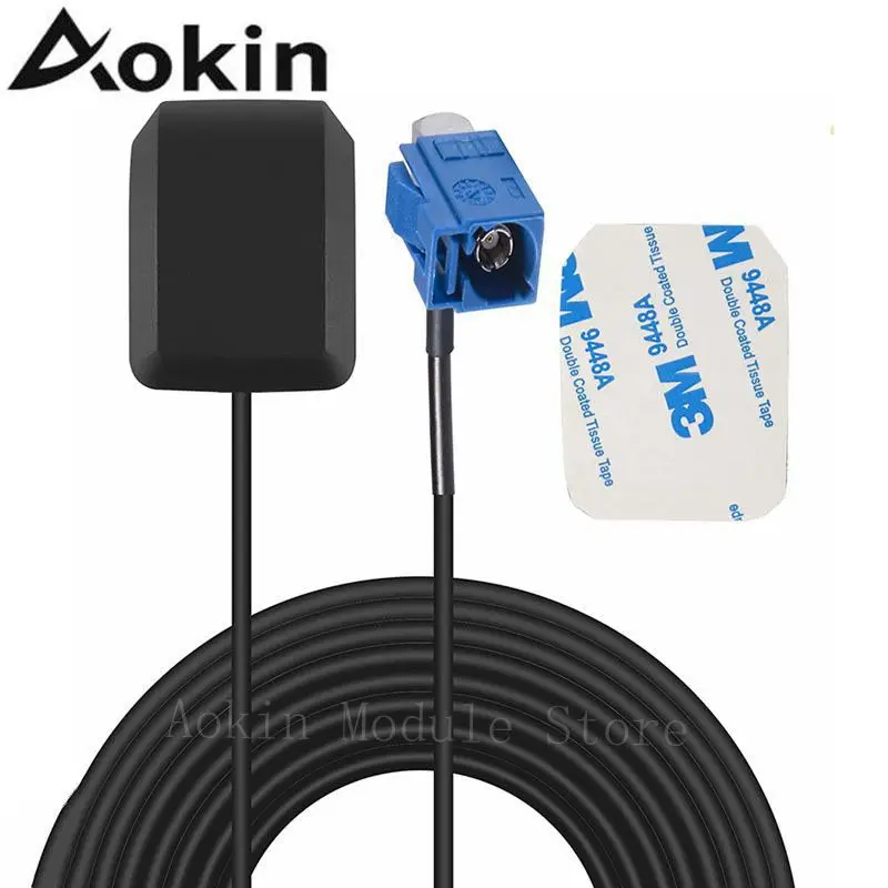 

Blue Waterproof Active GPS Antenna Fakra C Right Angle Connector For Ford VW Audi MFD2 RNS2 RNS-E Car GPS Navigation Receiver