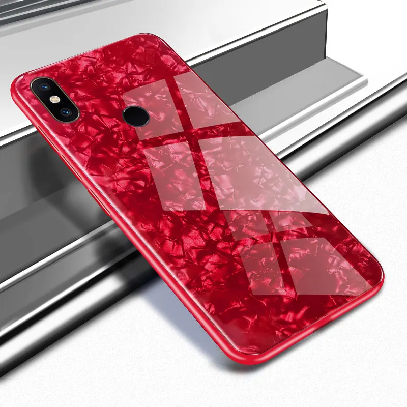 YSW роскошный блестящий чехол из закаленного стекла для Xiaomi Mi Mix 2s мягкий TPU край 2