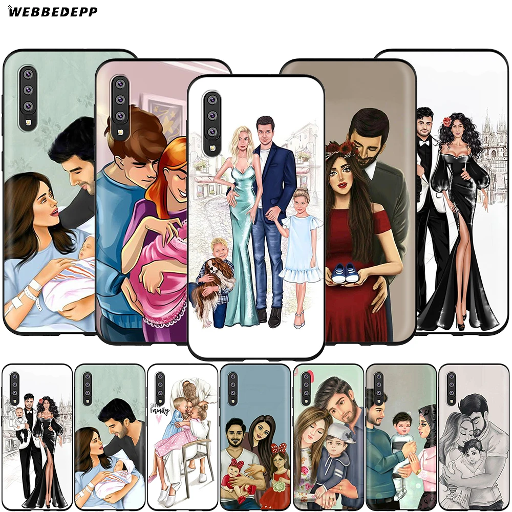 Webbedepp чехол для семьи мамы папы ребенка Samsung Galaxy S7 S8 S9 S10 Plus Edge Note 10 8 9 A10 A20 A30 A40 A50 A60