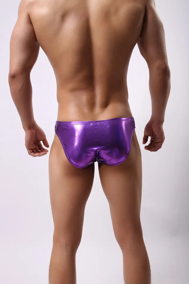 Мужское нижнее белье сексуальные облегающие трусы из искусственной кожи
