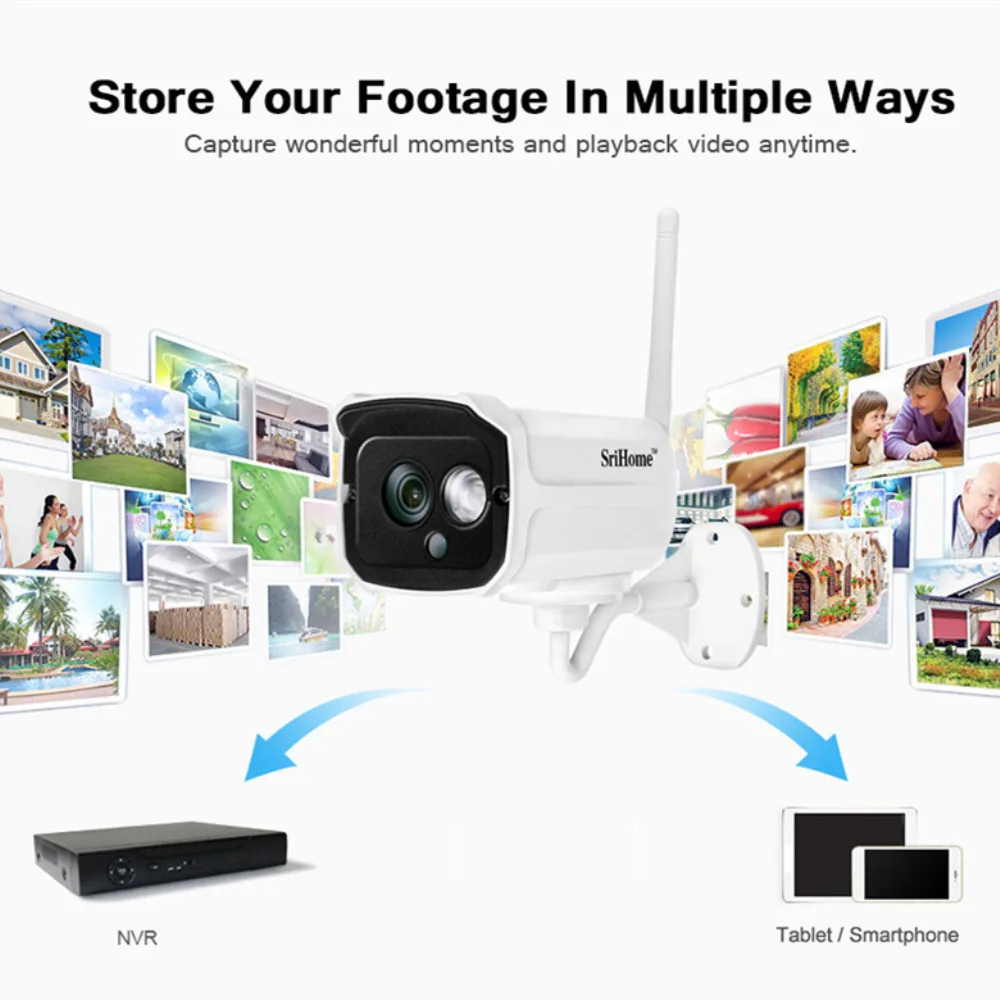 Sricam SH024 1080P умная IP камера IP66 Водонепроницаемая ночного видения с функцией