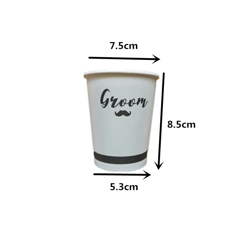 10pcs Wedding Decoration Disposable Cup Team Bride/groom Gift Party Fun Hen Bachelor Party-C | Дом и сад