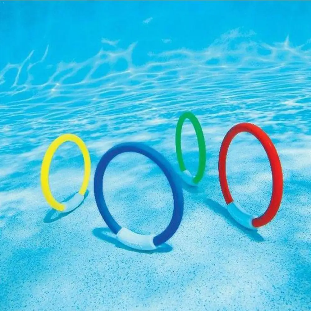 

4 Pcs/Set Swimming Diving Rings Underwater Swimming Toy Rings Children Sinking For Kid Rings Pool C3H5