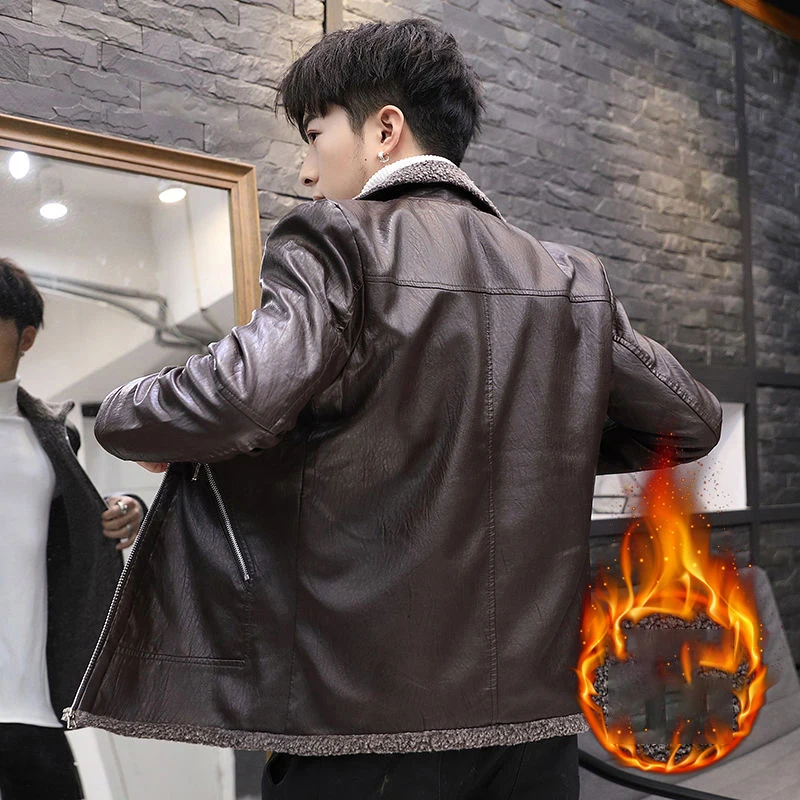 Мужская Осенняя новая мотоциклетная Повседневная винтажная кожаная куртка