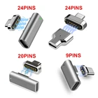 Магнитный Переходник USB C 9 контактов 20 контактов 24-контактный разъем USB PD 100 Вт Быстрая зарядка 10 Гбитс для других устройств Type C