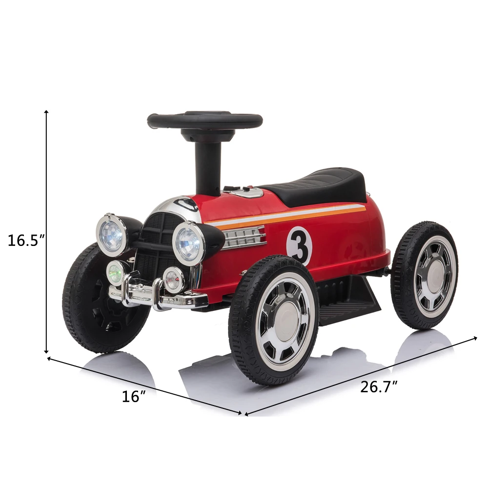 

(From USA) 3-5KM/H 6V Kids Electric Ride On Car With Music Player LED Lights Kids Driving On Toy Car For 3 To 7 Year Old Child