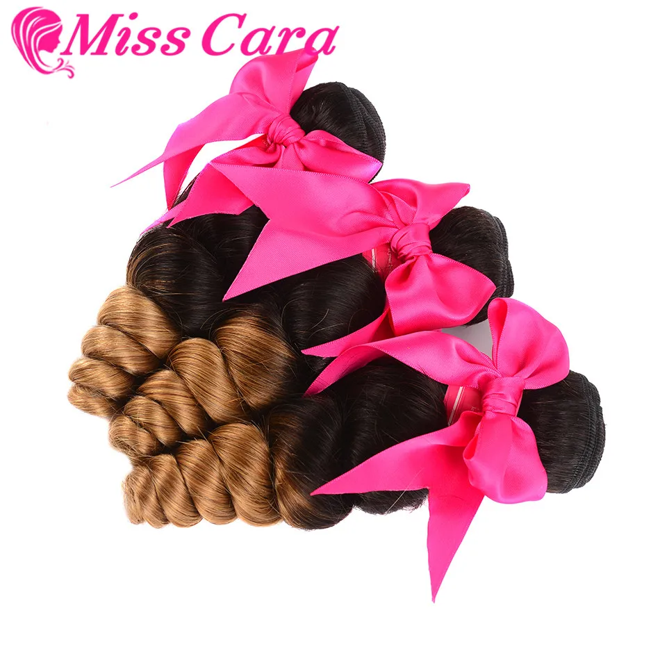 Peruvian Loose Wave 3 Bundles T1B/27 Ombre Hair 2 Tone Color 100% Human Miss Cara Remy Weaves | Шиньоны и парики