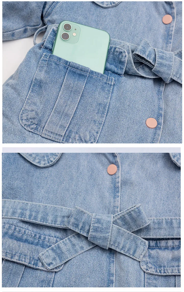 

High-end Winter Plus velvet Warm Denim Coat Thicken Baby Girl Cowboy jacket Parka Outwear Fur collar Children's Denim Jackets