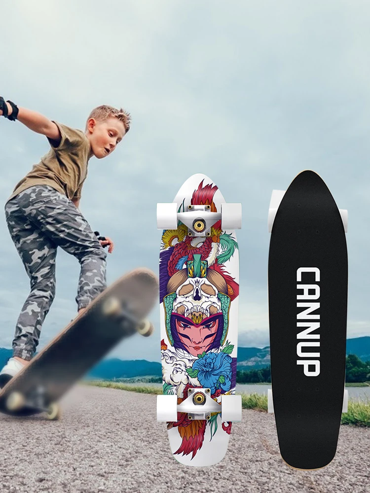 

27-inch Fish Board Mini Cruiser Skateboard Children Scooter Longboard Skate Boards Retro Penny Board Wheel Truck Bearings