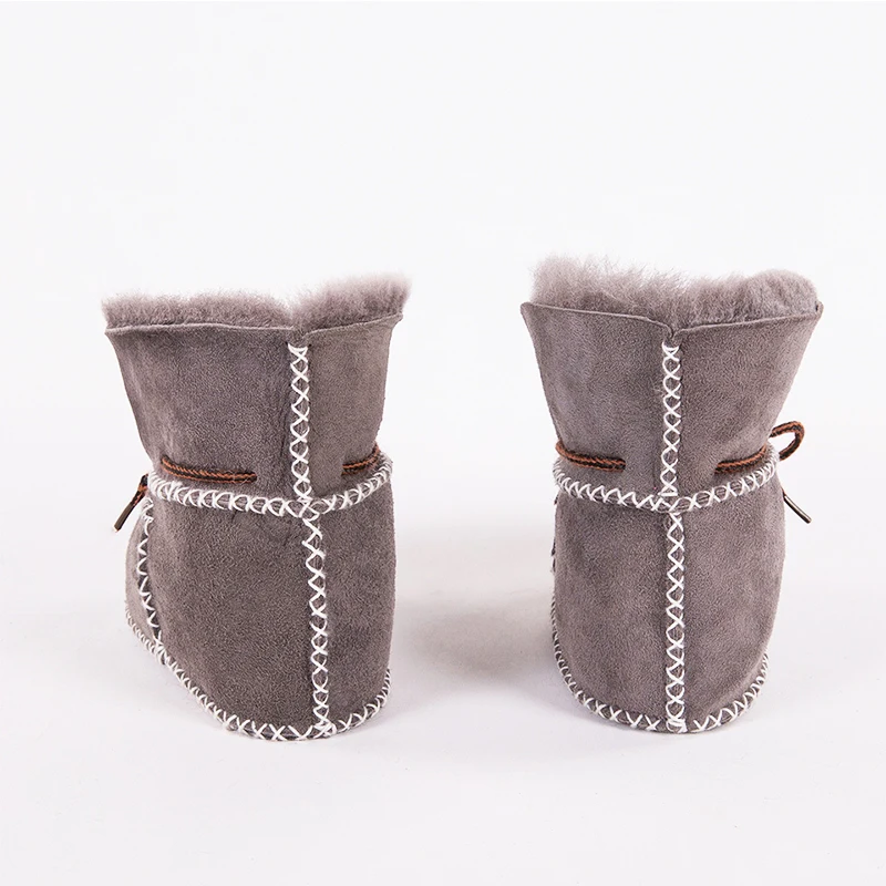 Warm Winter Genuine Leather Wool Fur Baby Boy Boots Toddler Girls Soft Moccasins Shoes with Plush Sheepskin Infant Booties |