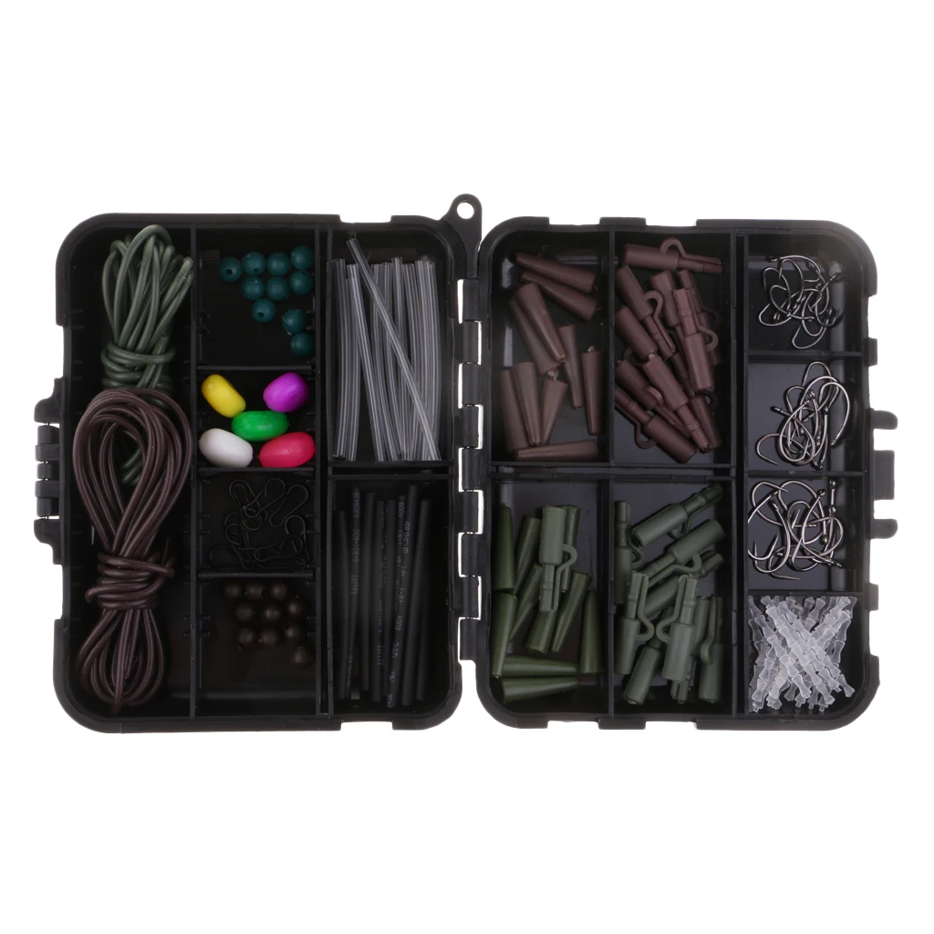

147pcs Fishing Terminal Tackle Fishing Tackle Box Hooks Fishing Beads Snaps Accessories Set