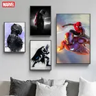 Marvel холст Мстители Капитан Америка железный человек холст плакат мультфильм холст картины Человек-паук настенное искусство для гостиной