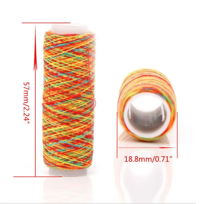 5 шт. градиентные разноцветные Полиэстеровые тонкие нитки для ручного шитья