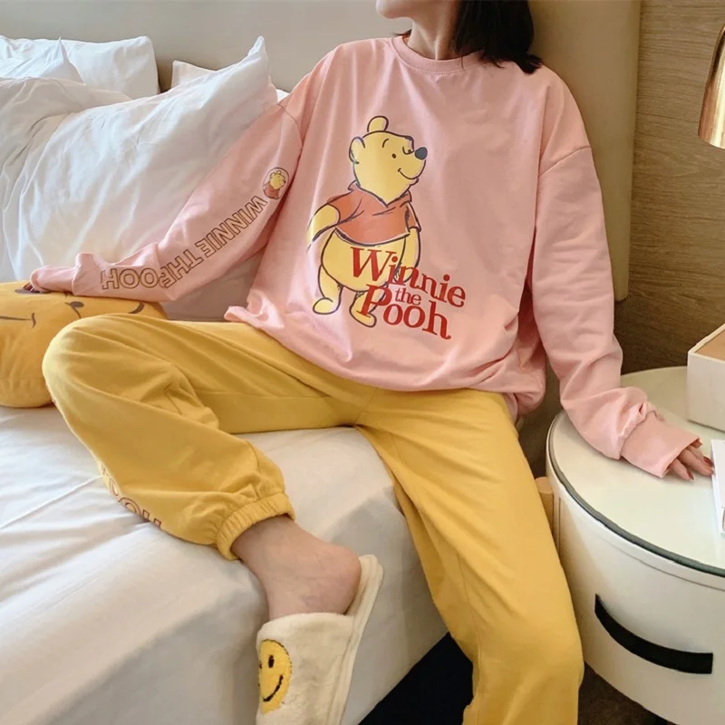 

2021 Disney Donald Duck Pajamas Women Spring and Autumn Cartoon Casual New Long-Sleeved Cute Summer and Autumn Home Service Suit