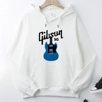 blue electric guitar 2021 classic gibson high quality printed hoodie 100 cotton pocket sweatshirt unique unisex top asian size