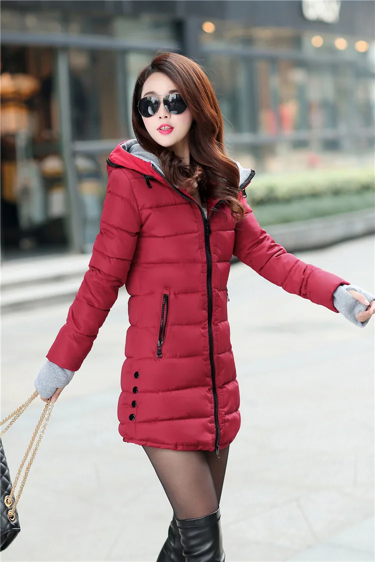 Winter Warm Cotton Jacket Women's Large Size Long Jacket New Ultra-light Slim Hooded Windproof Down Jacket Women's Jacket