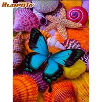 ruopoty colorful butterflies picture diy oil painting by numbers for adults wall art handpainted acrylic paint for home decors