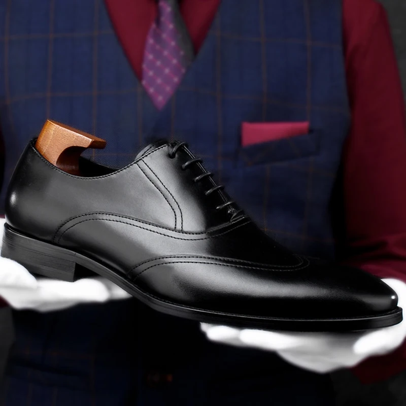 Мужские свадебные туфли оксфорды ручной работы из натуральной кожи в британском