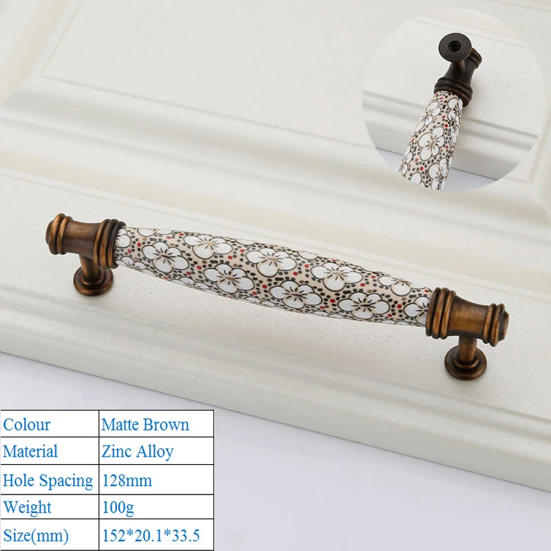 6174-128mm Модные Винтажные дверные ручки для кухонных дверей из цинкового сплава в китайском стиле, нажимные дверные ручки для межкомнатных дверей - Цвет: 6174-128mm