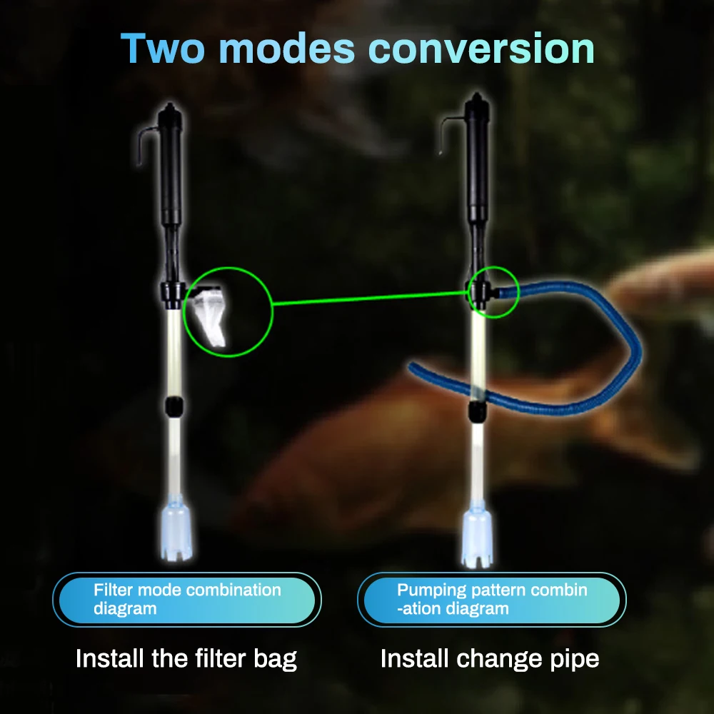 Aquarium Battery Syphon Operated Fish Tank Vacuum Cleaner Water Filter Clean Siphon Tools | Дом и сад