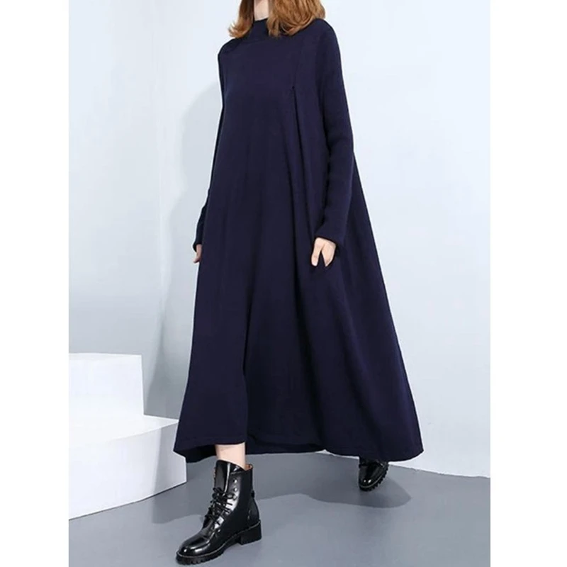 Женское платье большого размера 5XL 6XL 8XL 9XL 10XL обхват груди 150 см осеннее с высоким