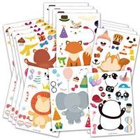 24 sheets animal stickers bulk diy make your own sticker zoo themed birthday party favors games supplies for kids game stickers