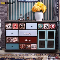 American Country Retro Antique Furniture Old Antique Chest Of Drawers Storage Admission Display Cabinet Accessories