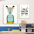 Настенный постер с изображением лесных животных и оленей, милая картина на холсте для детской комнаты и мальчиков, декоративные картины для детской комнаты, декор в скандинавском стиле