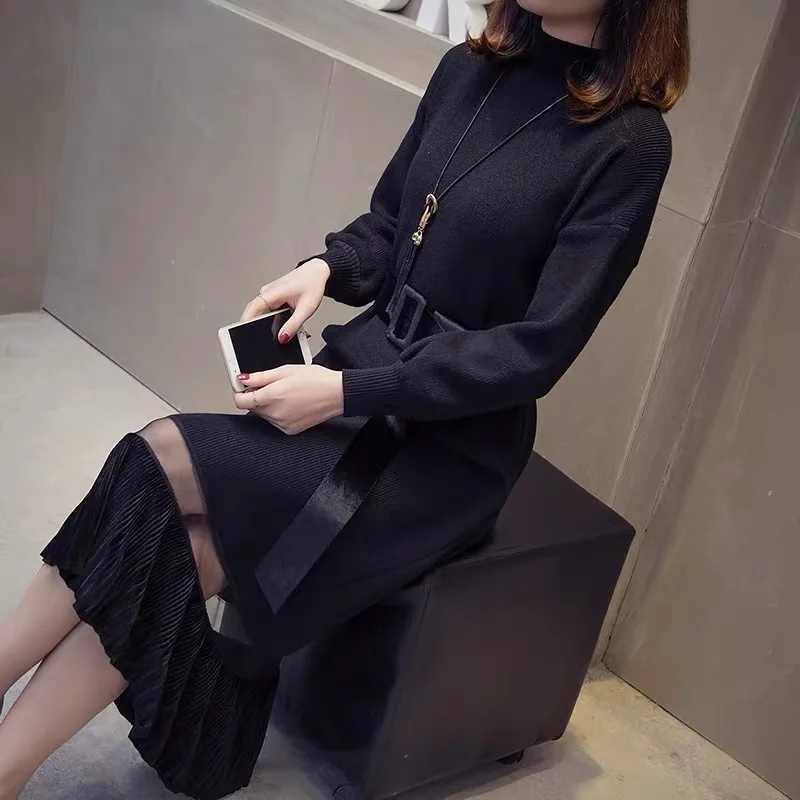 DISIMAN осень 2019 новый свитер с высоким воротом женский розовый корейский стиль