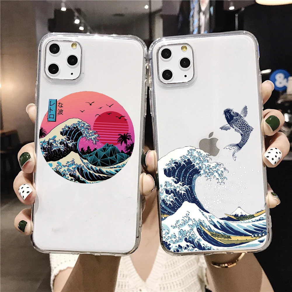 Большая волна канагава Чехол для мобильного телефона iPhone 12 11 Pro MAX XS XR 6 6s 7 8 plus SE2020