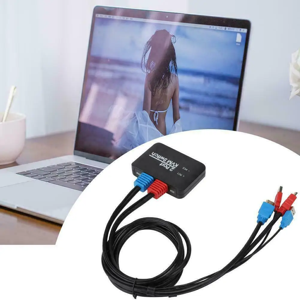 

2 Port HDMI KVM Switch 4K@60Hz Support Hotkey Switch USB 2.0 Keyboard Mouse