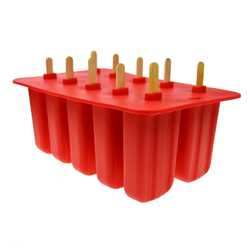 

Hot Sale Silica Gel Ice Cream Mould Popsicle Mold Ice Tray Puck Popsicle Mold Ice Cream 10 with silicone mold high quality