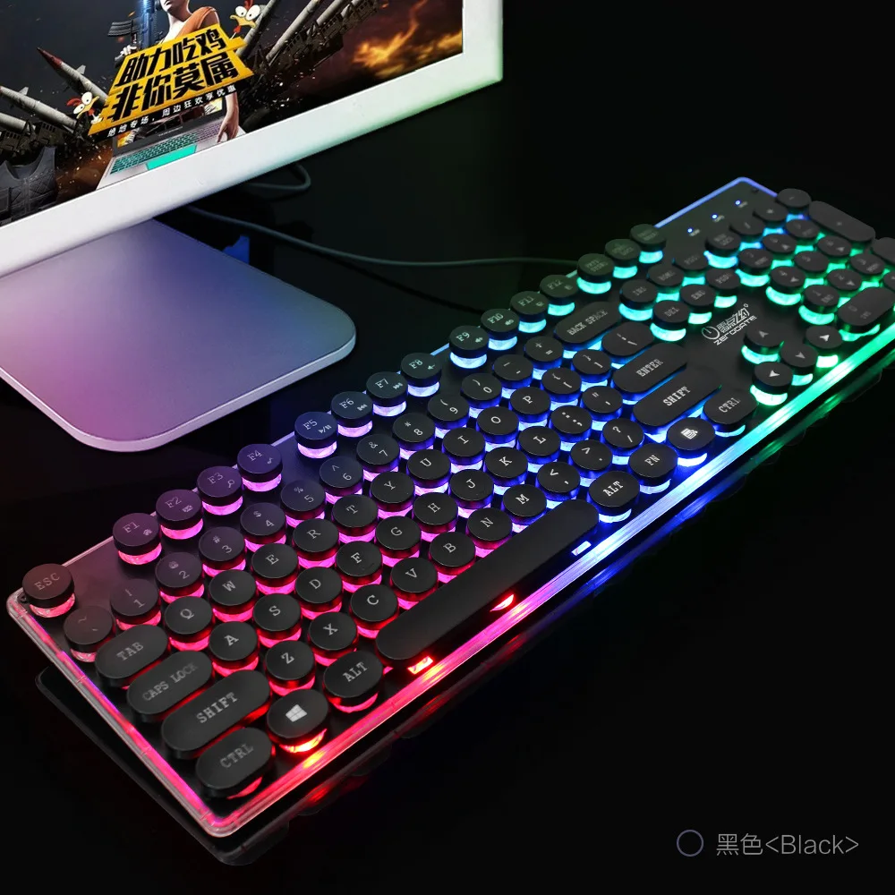 

Rainbow Backlit Gaming Keyboard mouse Set backlit Gaming Mouse 104 keys Vintage steampunk keycap Wired Keyboard for LOL DOTA
