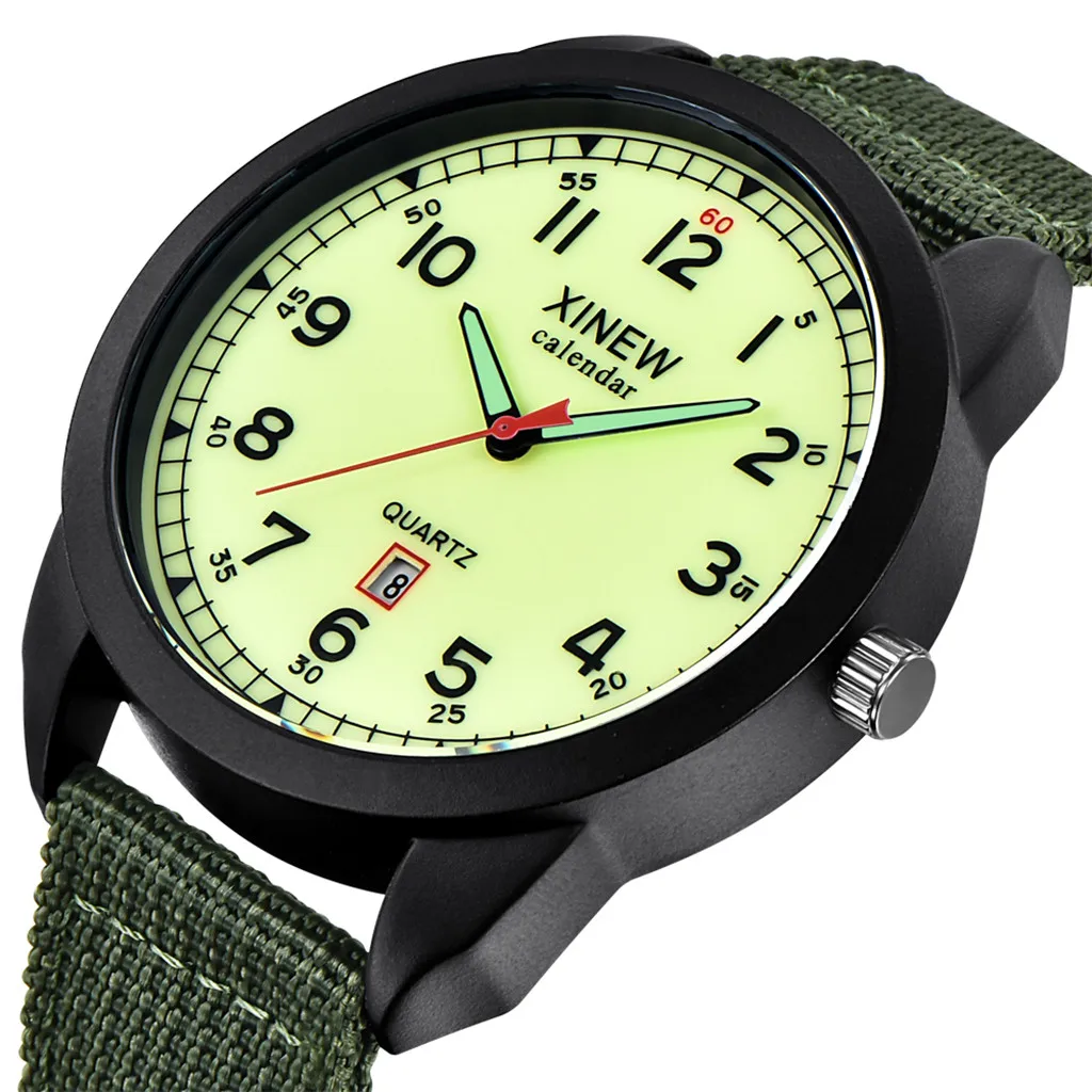 

Nylon Strap Simple Calendar Luminous Dial Outdoor Men's Quartz Watch Relogio Masculino Watch Men Reloj Hombre Bayan Kol Saati