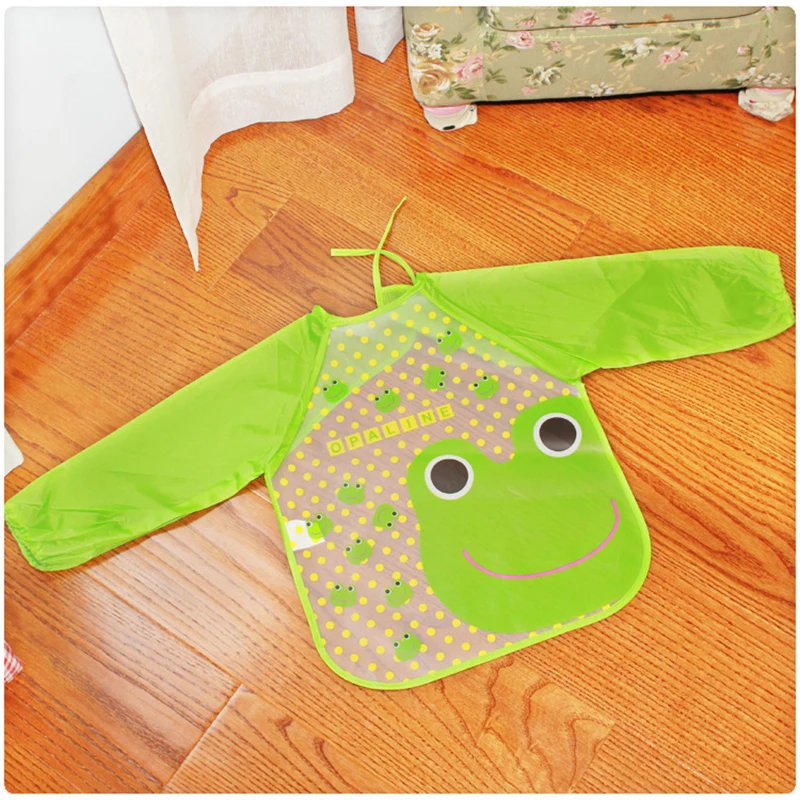 

Cartoon Colorful Baby Bibs Long Sleeve Art Apron Animal Smock baby Bib Burp Clothes Soft Feeding Eat Toddle Waterproof
