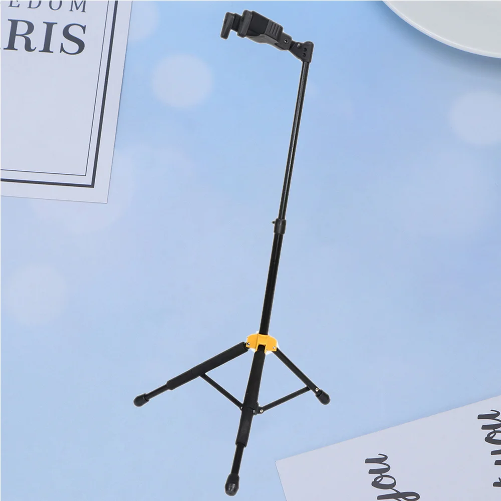 

1Pc Ukulele Stand Violin Telescopic Folding Support Guitar Gravity Automatic Lock Rack Hook Guitar Hanger (Black)