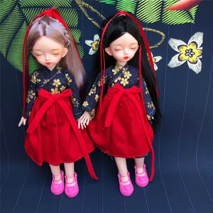 28CM Sleeping Chinese Ancient Dress girl Bjd doll Dress up by yourself toys Gift For Girl
