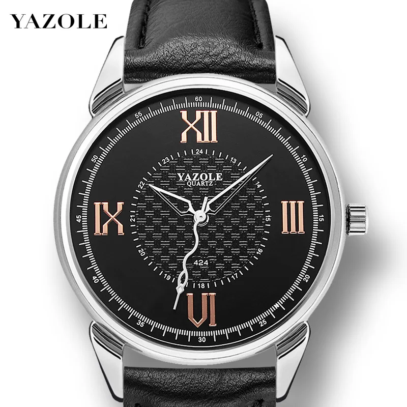

Top Brand Luxury Quartz Clock Male Casual Leather Waterproof Sport Wristwatch Hours Relogio Masculino YAZOLE Fashion Men Watches