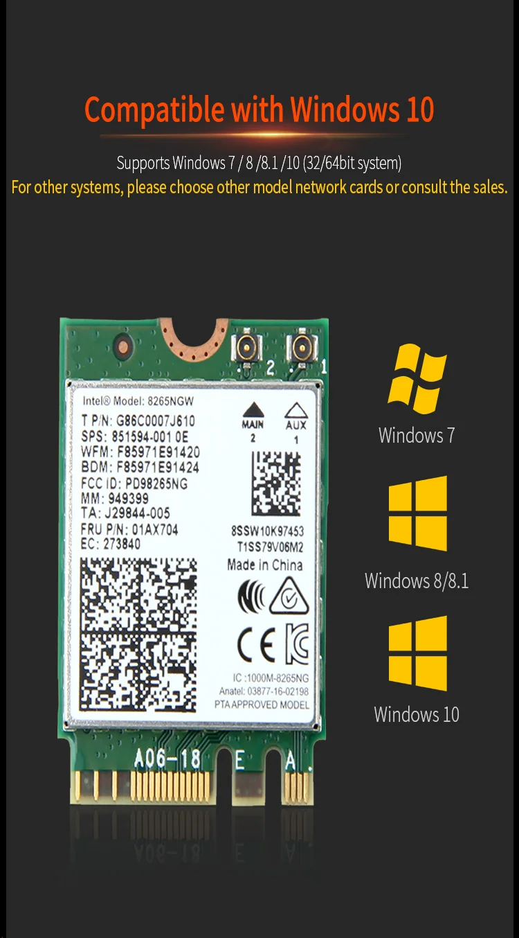 Беспроводная Wi-Fi-карта Comfast два диапазона 2 4 и 5 8 ГГц 1200 Мбит/с Gigabit Bluetooth PCI-E Wlan |
