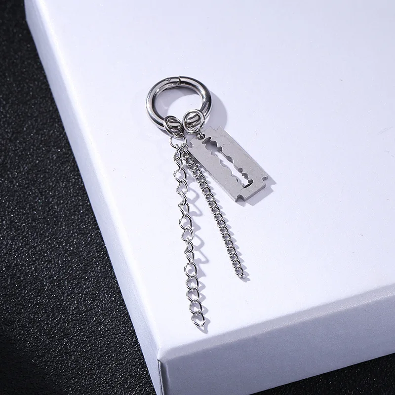 New Design The Blade Earrings for Men Women Punk Acrylic Rock A Razor Necklace Ring Fashion Jewelry Gift Souvenir | Украшения и